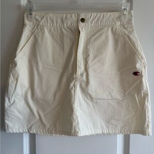 Champion Cream Mini Skirt with Embroidered Logo